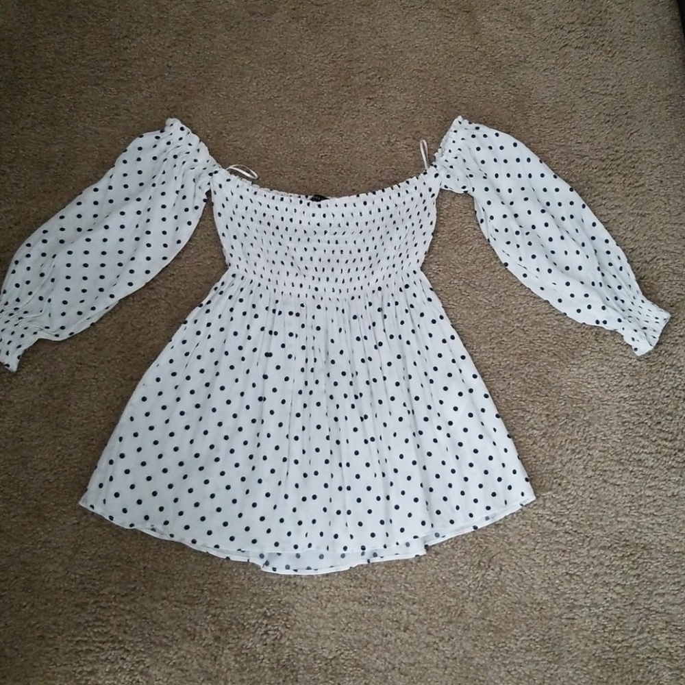 Zara basic polka dot top